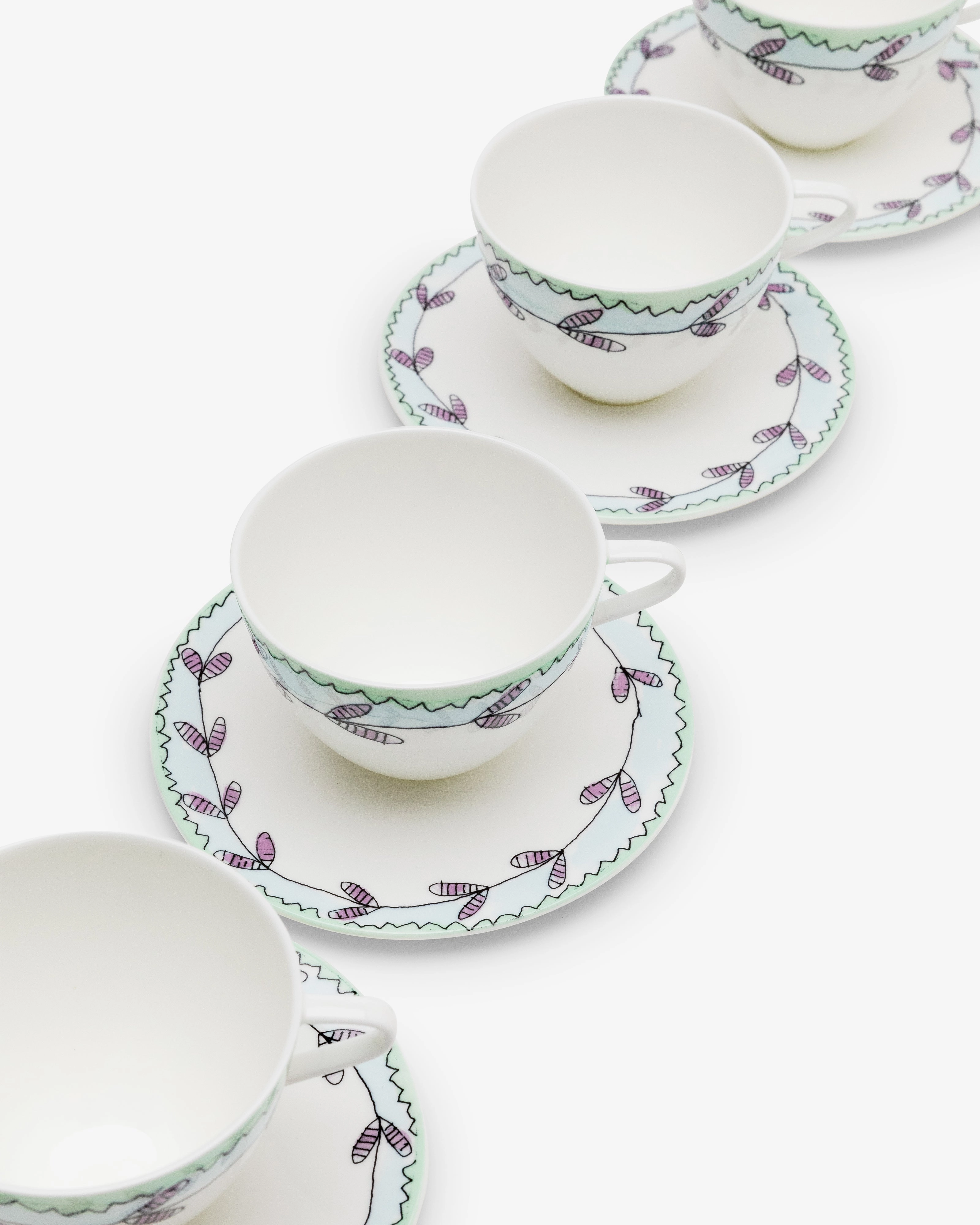 Breakfast set 12 pieces blossom milk midnight flowers