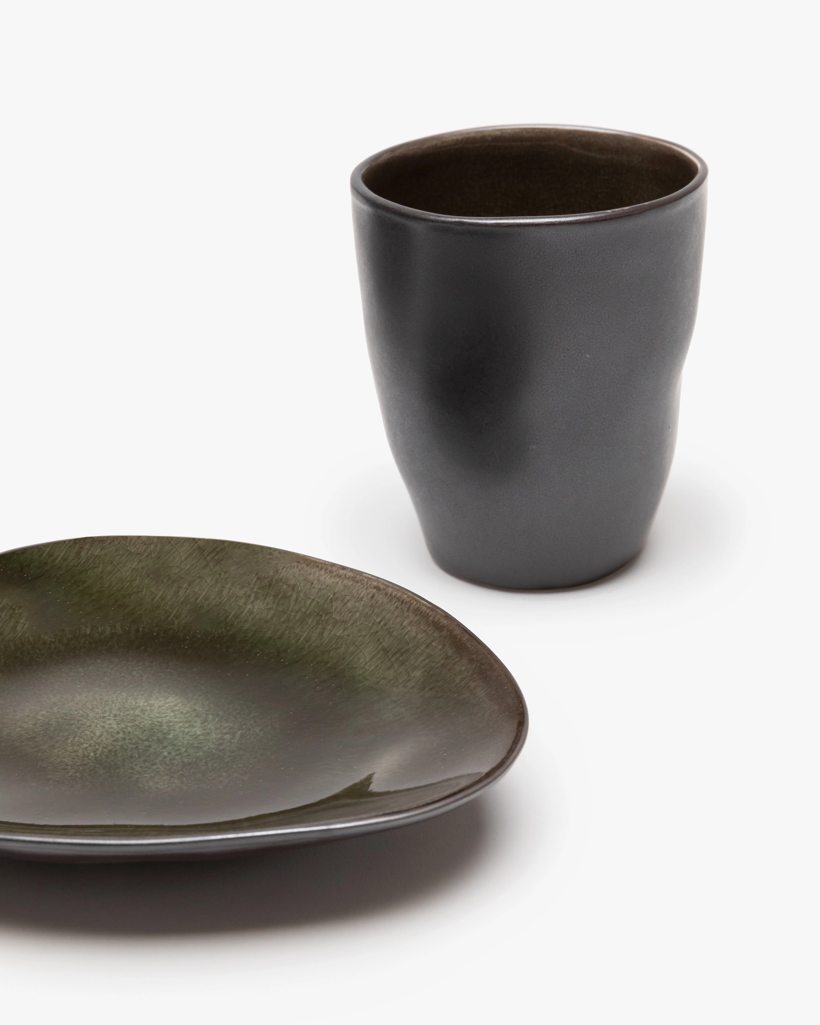 Breakfast Set 12 pieces dark gray Pure