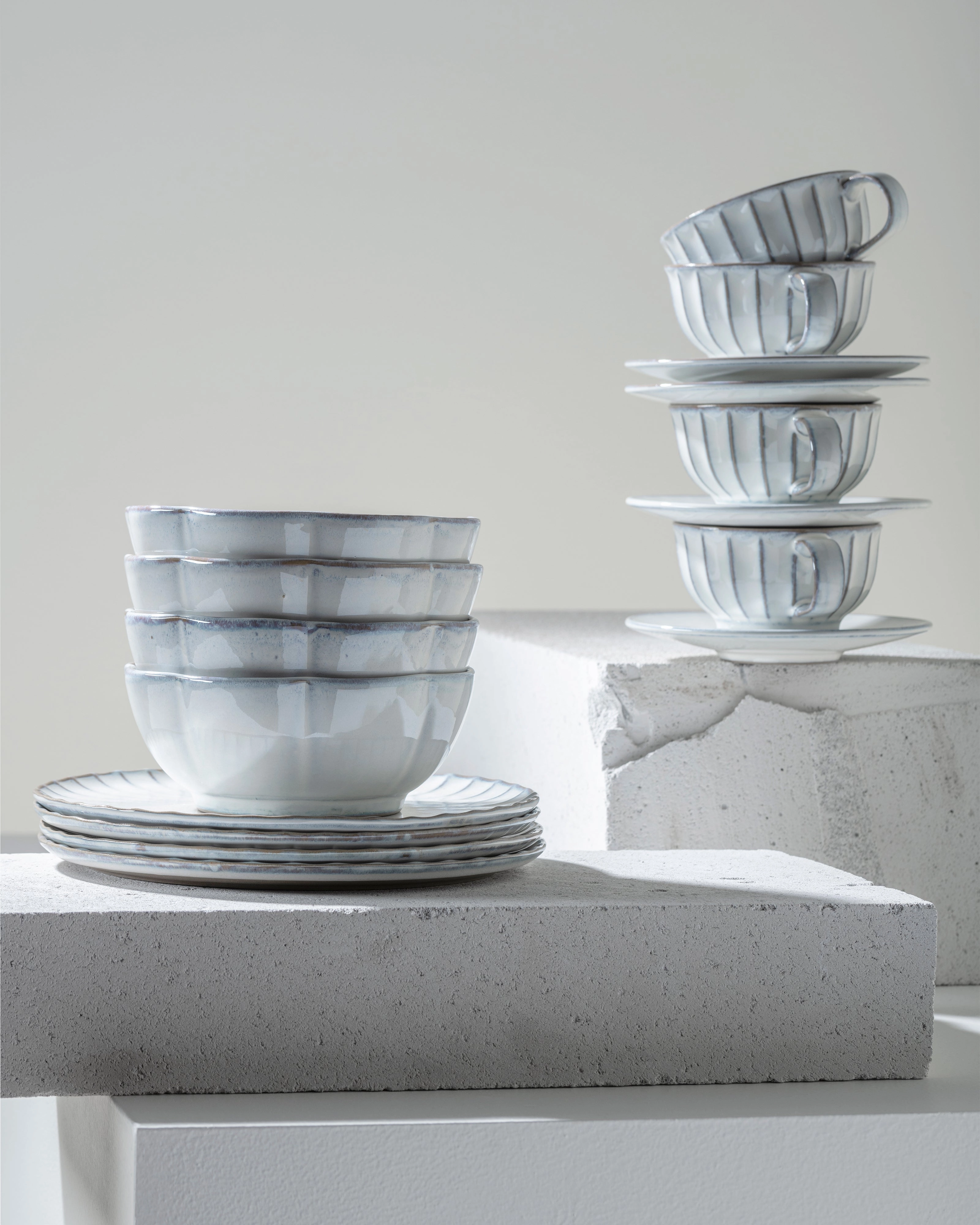 Breakfast Set 16 pieces white Inku