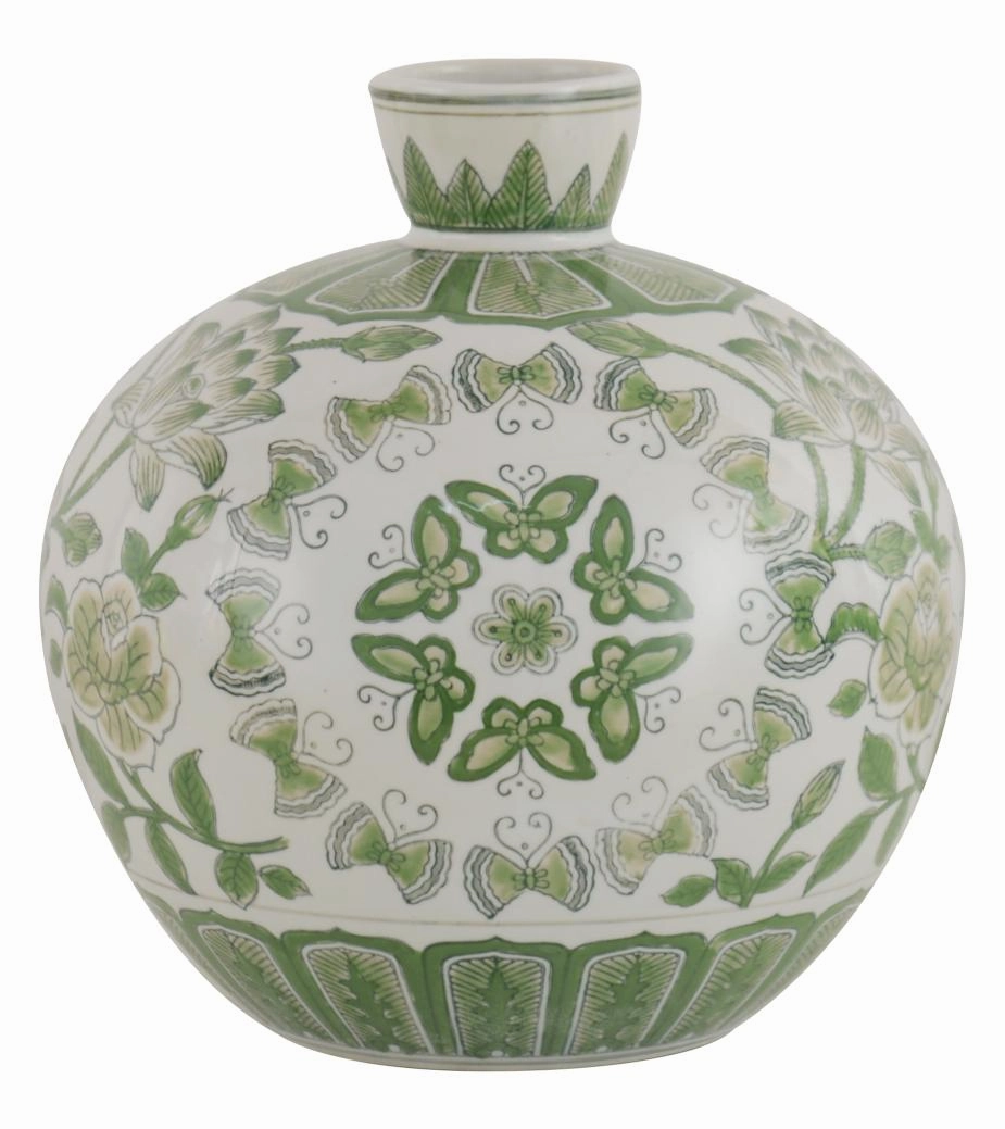 Butterfly Round Vase Green 28cm Cheap Vases for home