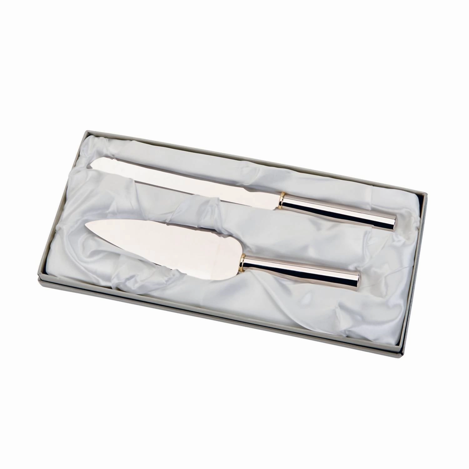 Cake Knife & Server Set In Gold Ring