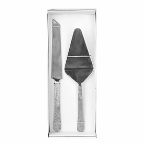 Cake Server Beaten Stainless Steel Silver Serveware clearance shop