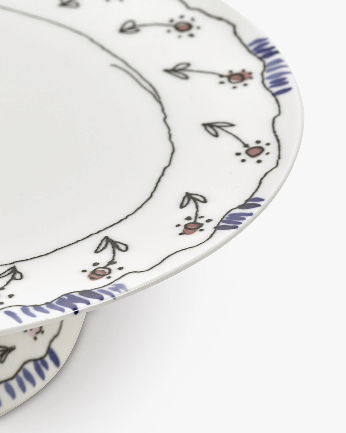 Cake stand L anemone milk Midnight Flowers