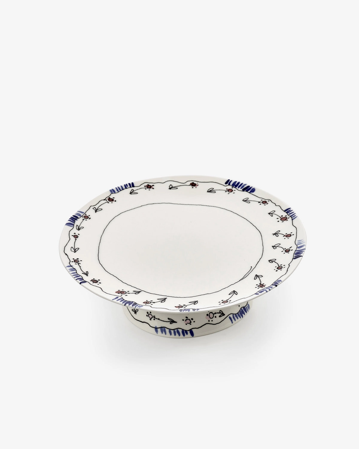 Cake stand L anemone milk Midnight Flowers