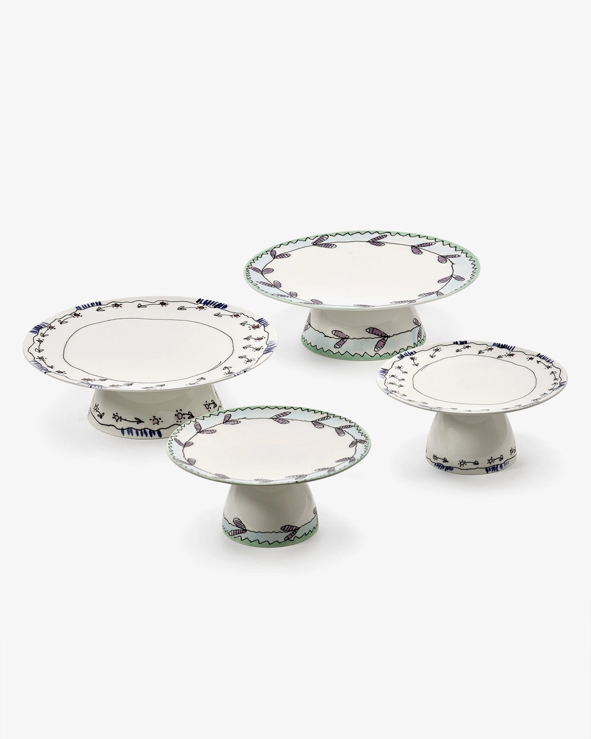 Cake stand S anemone milk Midnight Flowers