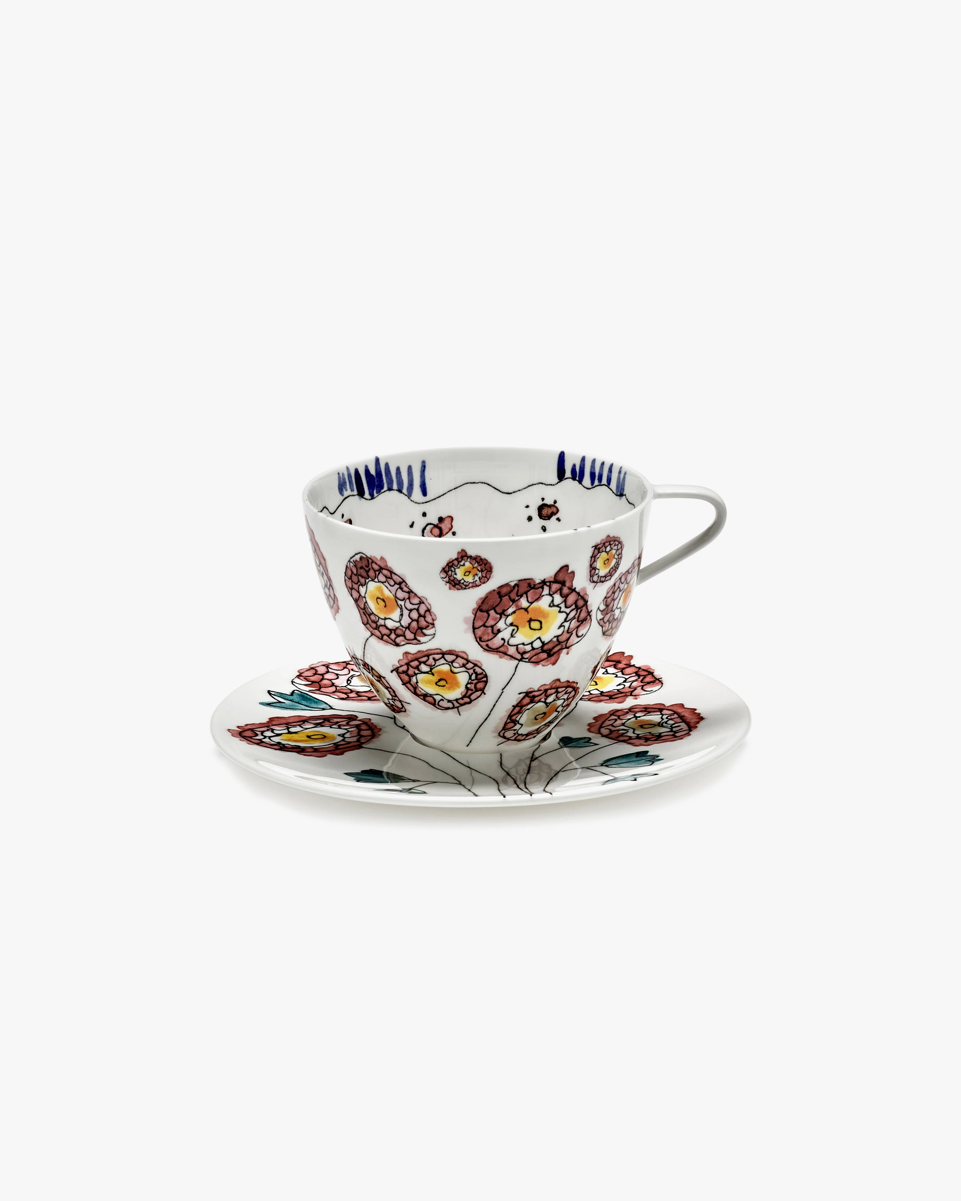 Cappuccino cup with saucer Anemone milk Midnight Flowers Buy Dinnerware online shop