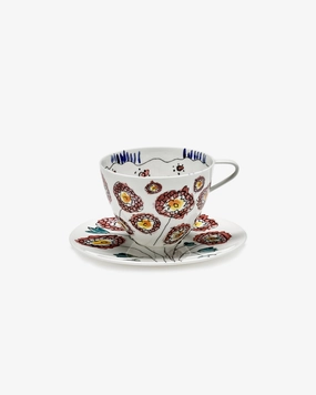 Cappuccino cup with saucer Anemone milk Midnight Flowers Buy Dinnerware online shop