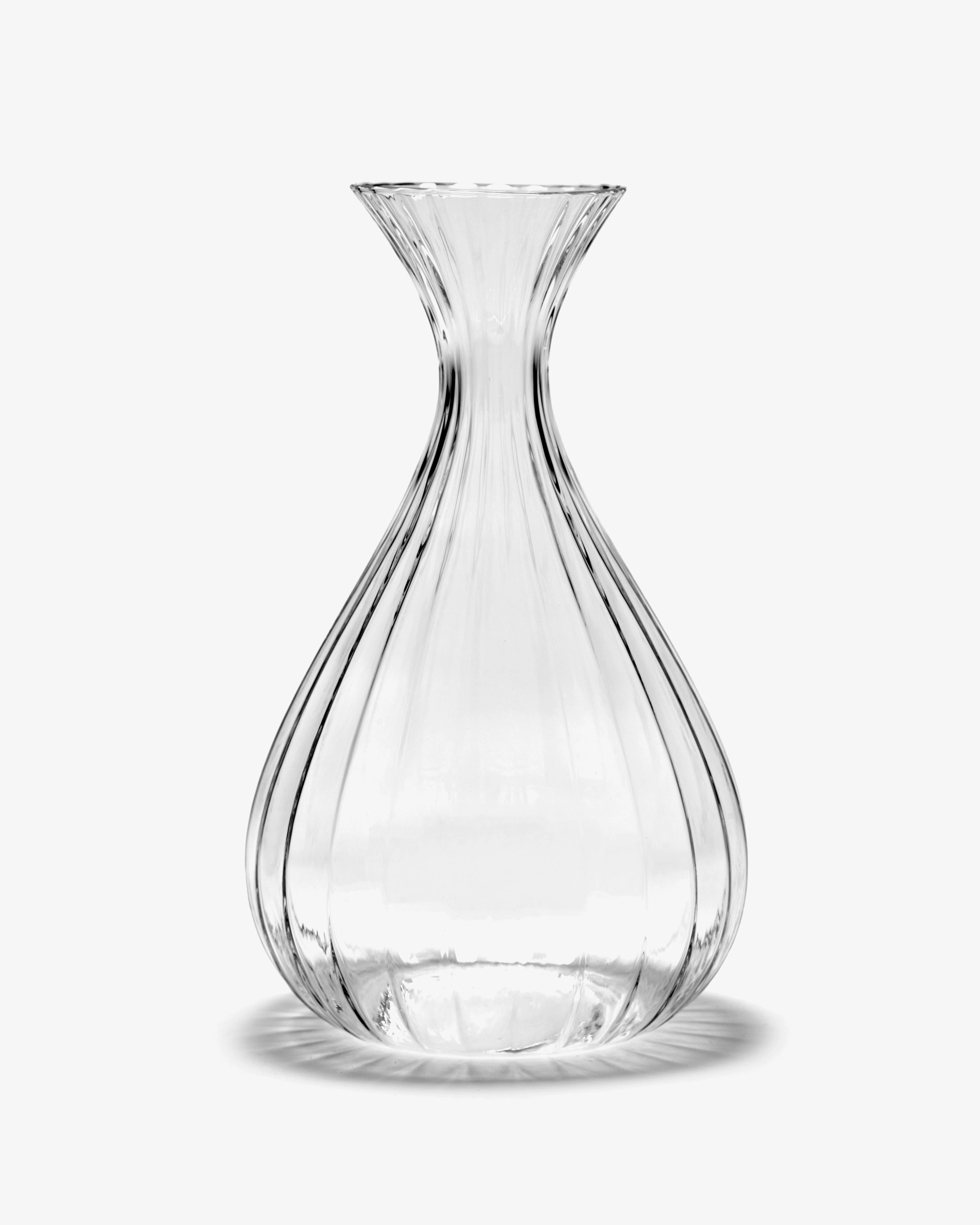 Carafe L transparent ribbed glass Inku Glassware Tableware hot sale