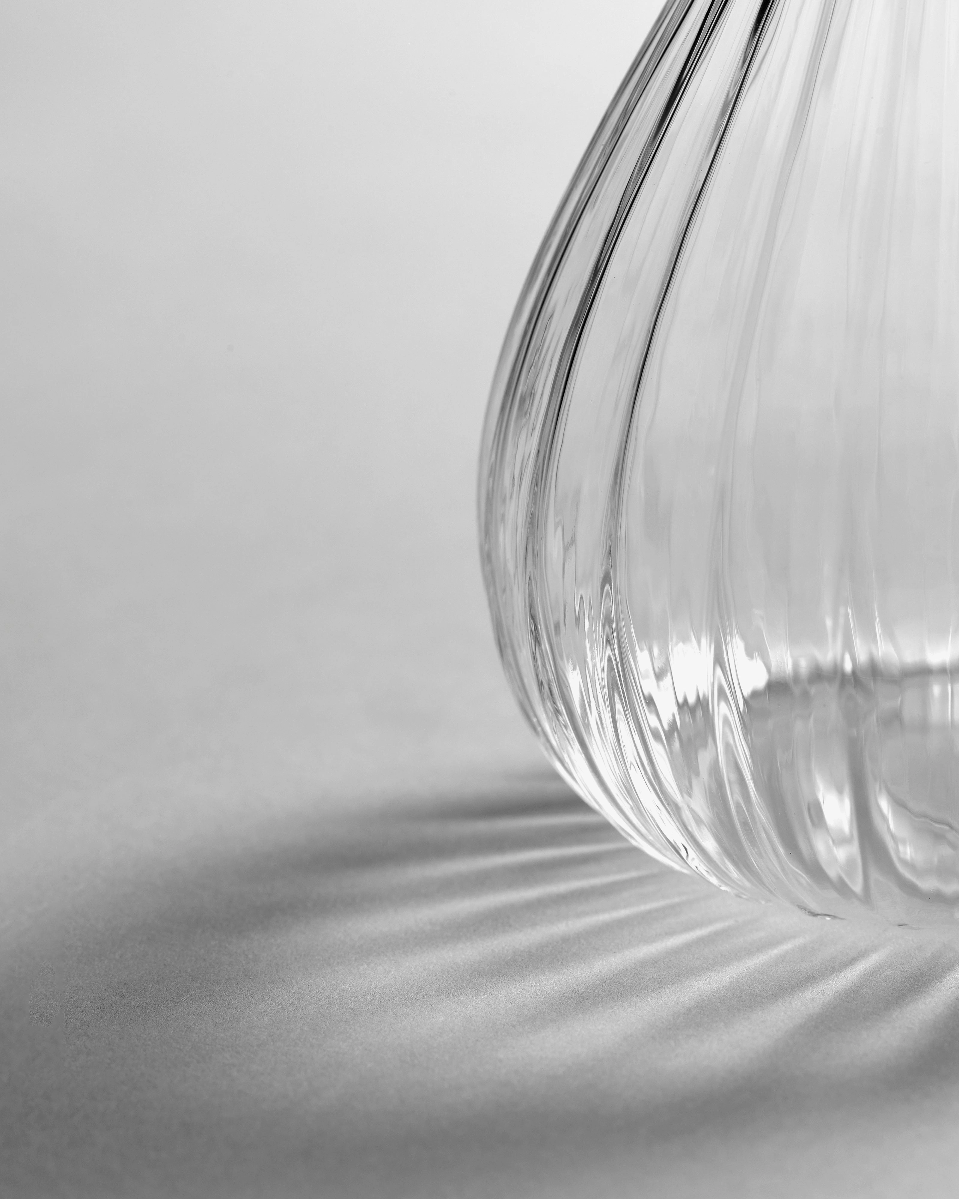 Carafe M transparent ribbed 50cl Inku Glassware Tableware discount