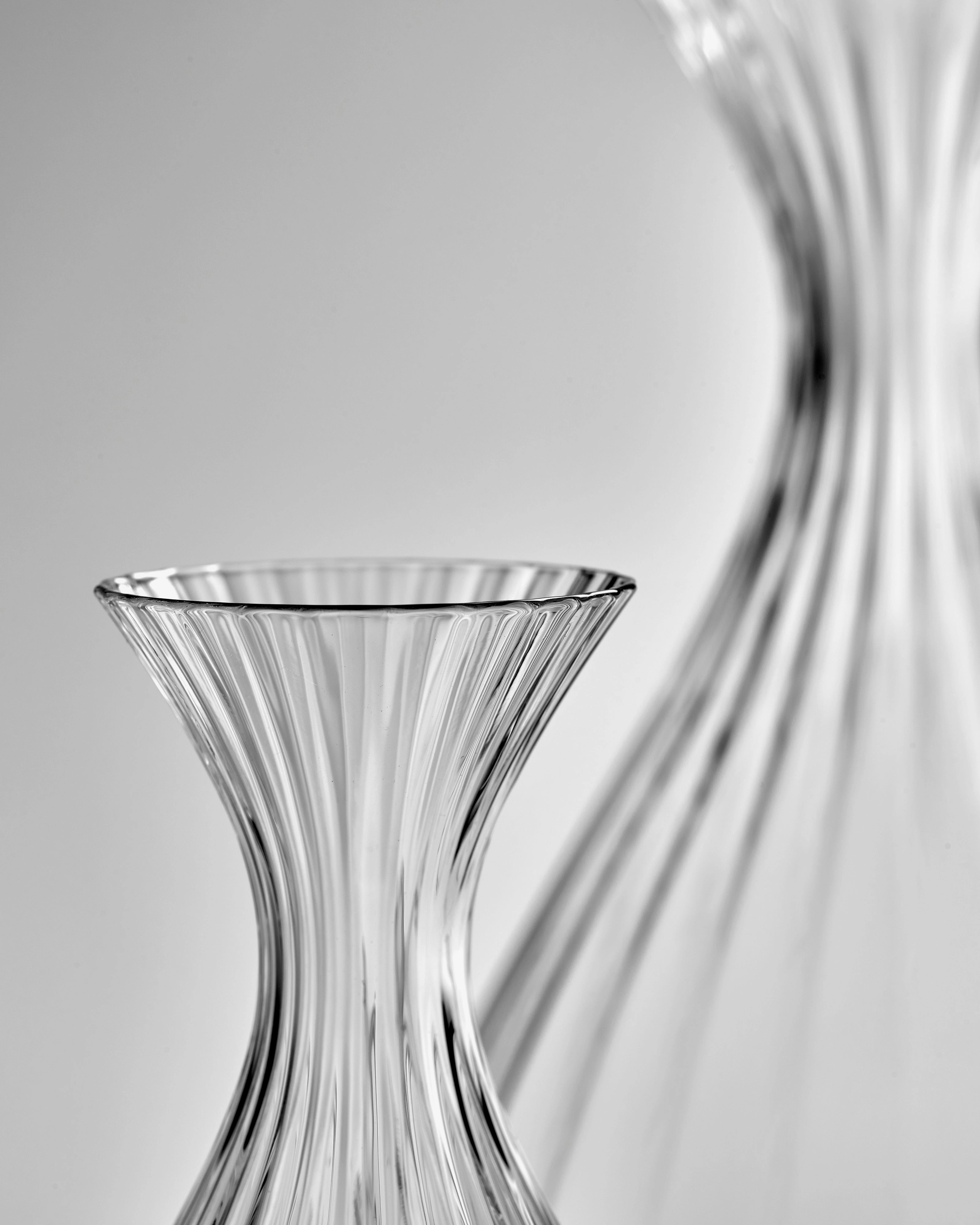 Carafe M transparent ribbed 50cl Inku Glassware Tableware discount