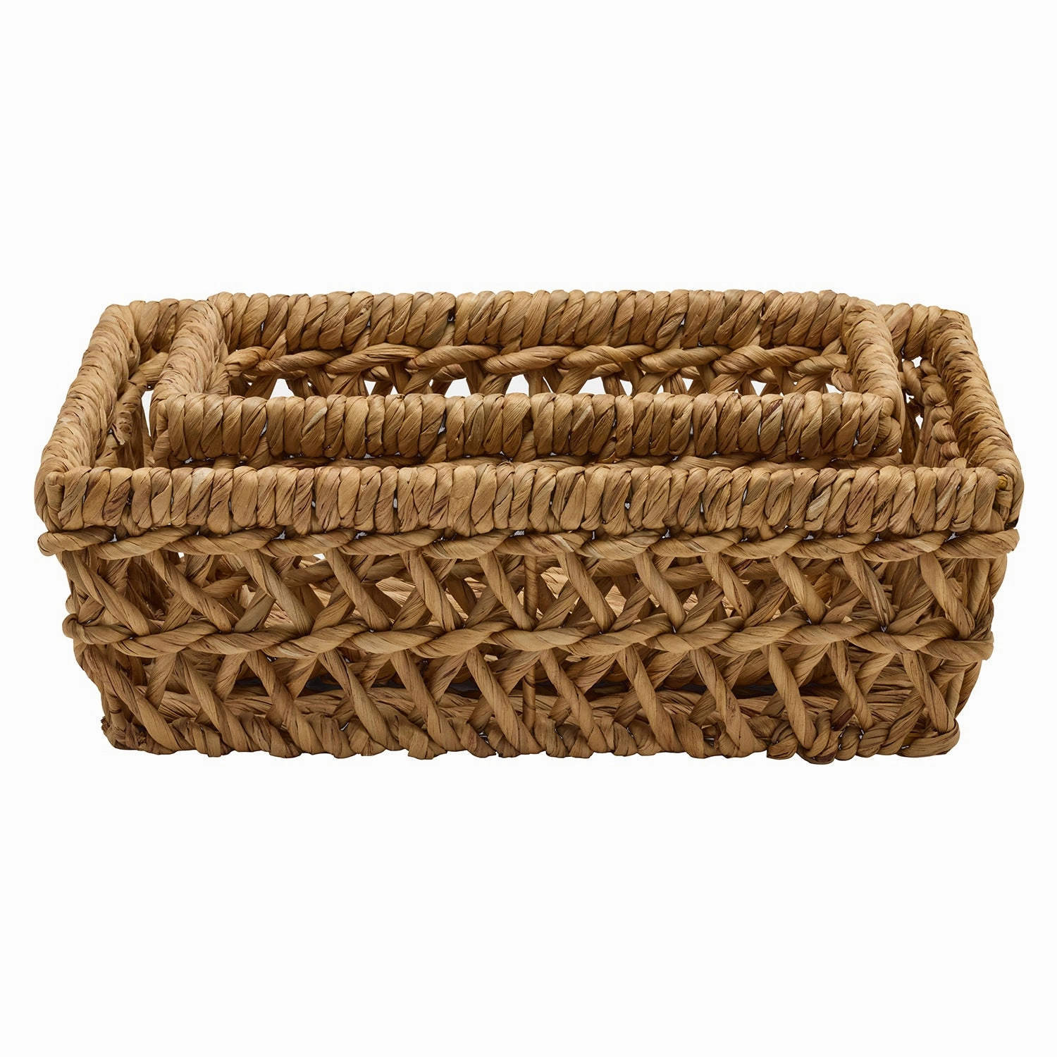 Catania Natural Water Hyacinth Storage Baskets Set of 2 Decorative Baskets clearance deals