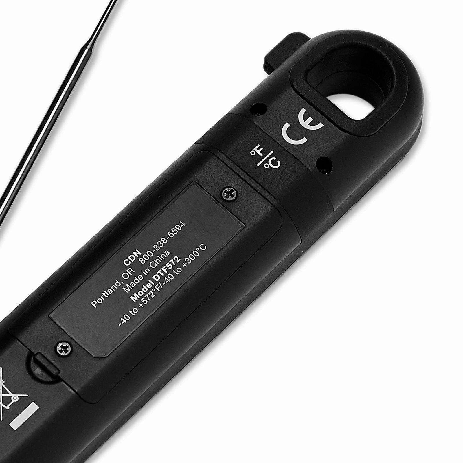 CDN ProAccurate Digital Folding Thermocouple Thermometer with Backlit Display, Black