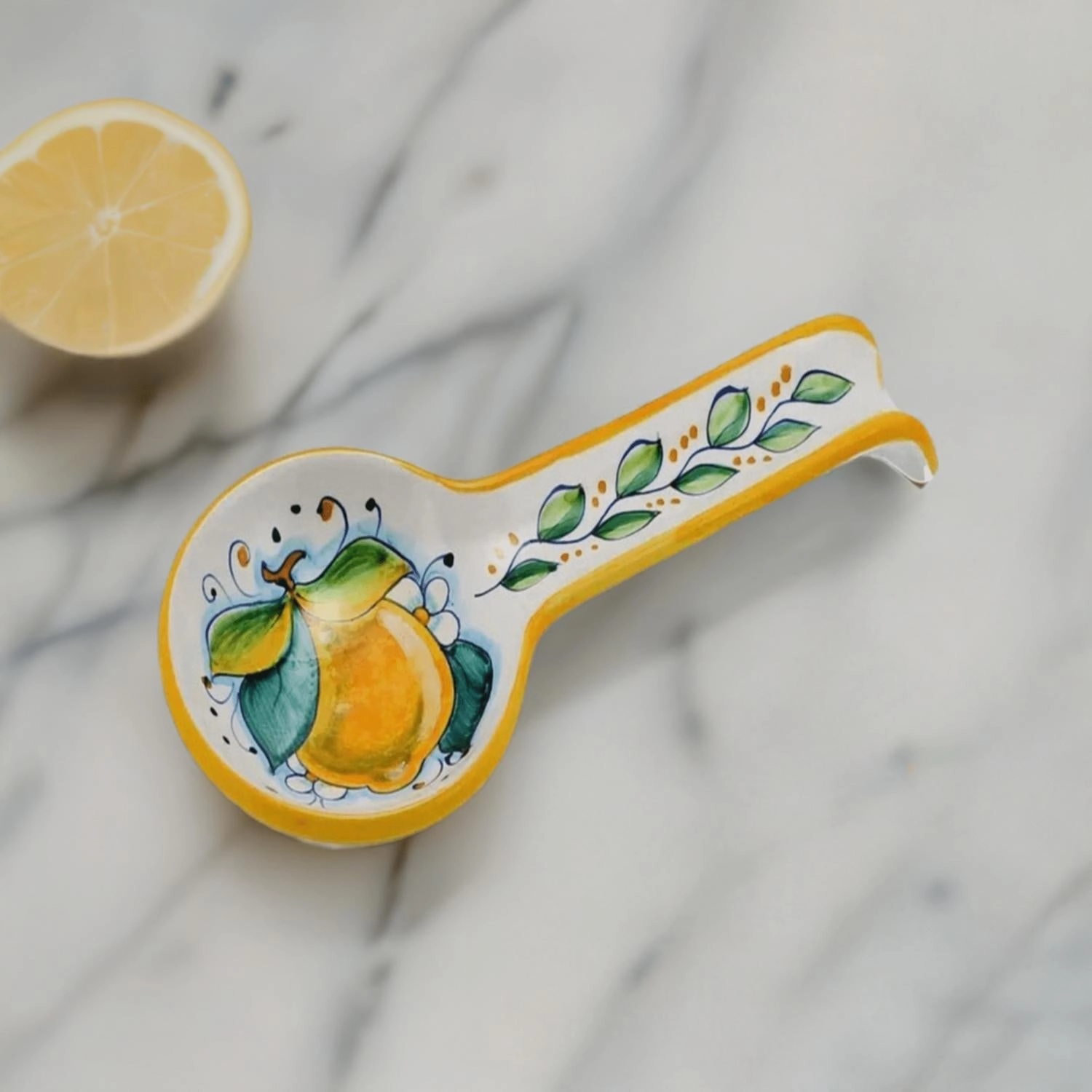 Ceramic Spoon Rest In Positano Lemon