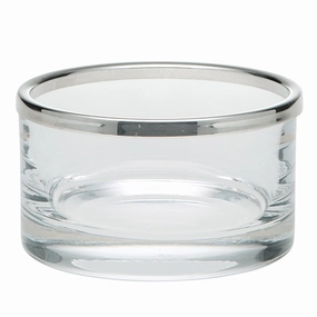 Cercle Bowl, 11cm, straight sided glass with silver rim Serveware Good quality and affordable