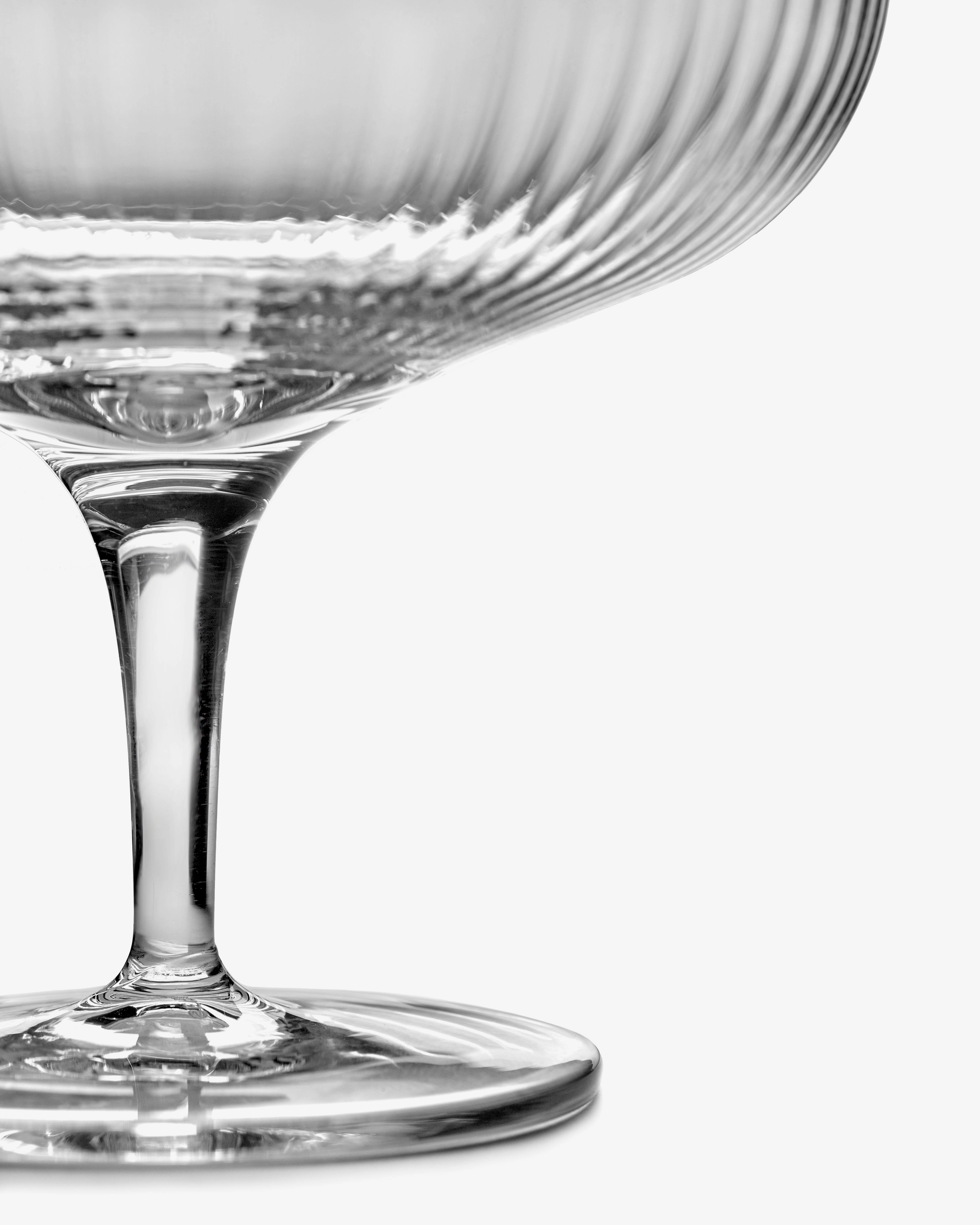 Champagne coupe 15cl transparent ribbed glass Inku Glassware Tableware discount