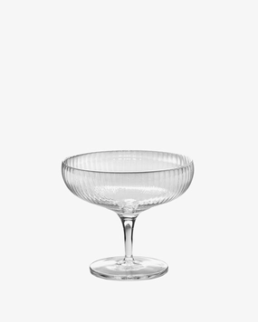Champagne coupe 15cl transparent ribbed glass Inku Glassware Tableware hot sale