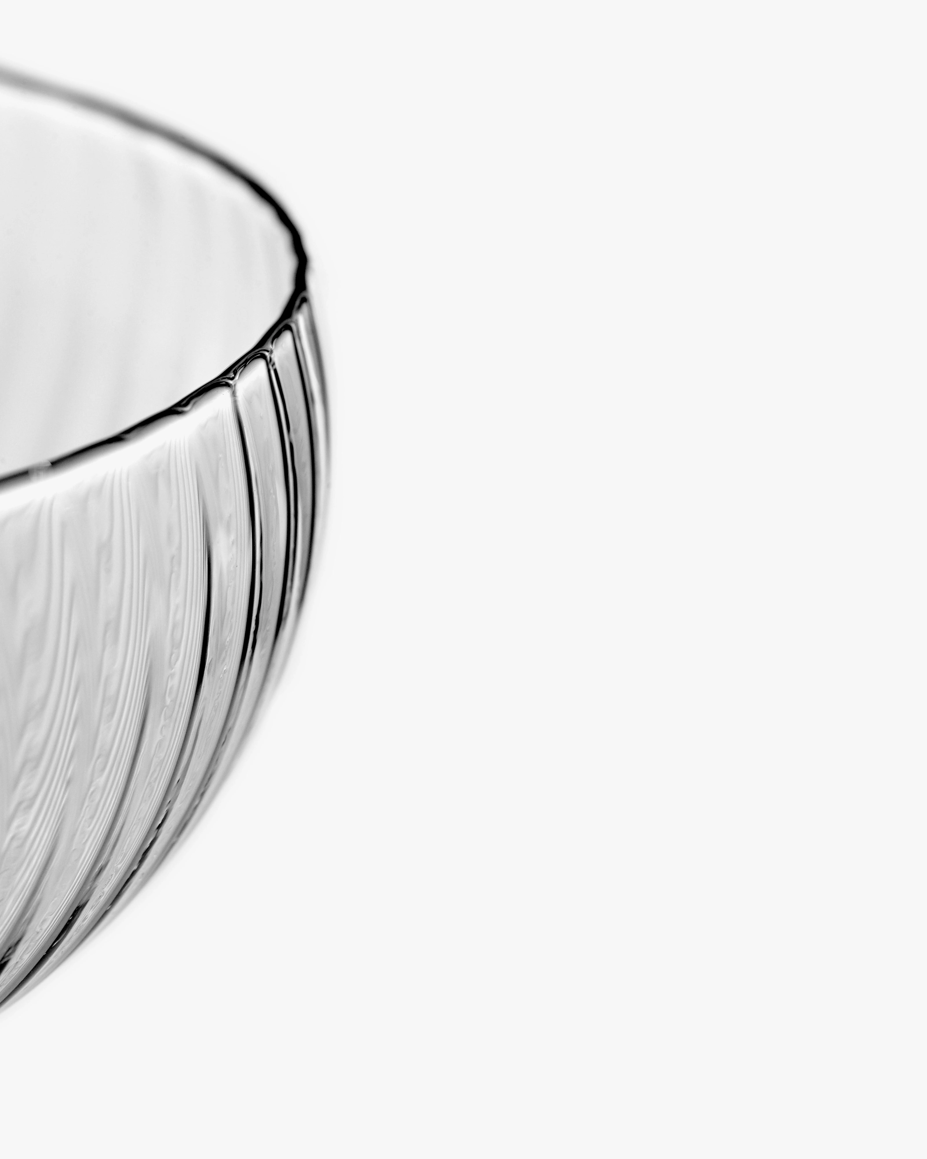 Champagne coupe 15cl transparent ribbed glass Inku Glassware Tableware discount
