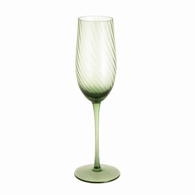 Champagne Fltue Ribbed Swirl Forest Drinkware Bar Essentials