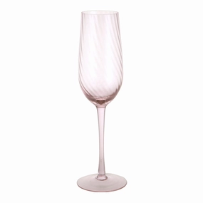 Champagne Flute Ribbed Swirl Blush Drinkware Bar Essentials