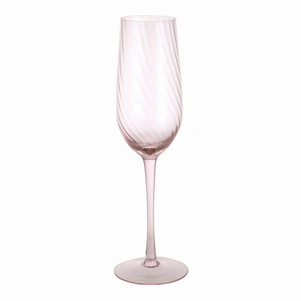Champagne Flute Ribbed Swirl Blush Drinkware Bar Essentials