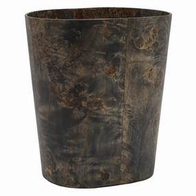 Chandler Ash Gray Mappa Burl Wastebasket Oval Home Decor Office Organization Convenient shopping
