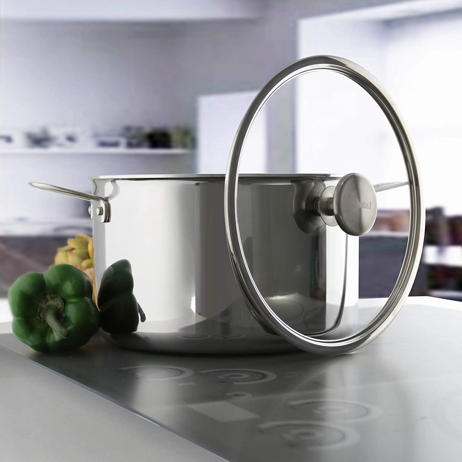 Chantal 3.Clad 7 qt. Stock Pot w/ Pasta-Steamer Insert & Glass Lid