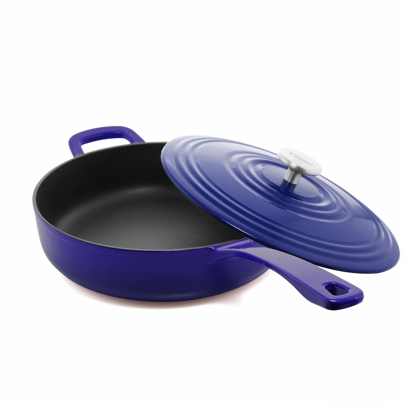 Chantal 5 qt. Round Cast-Iron Saute Skillet w/ Lid