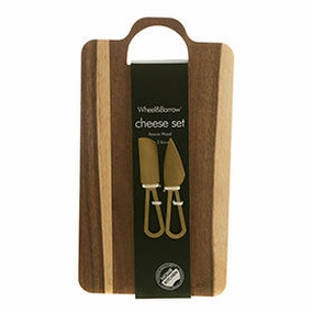 Cheese Set - Acacia Board with 2 Knives Serveware clearance shop