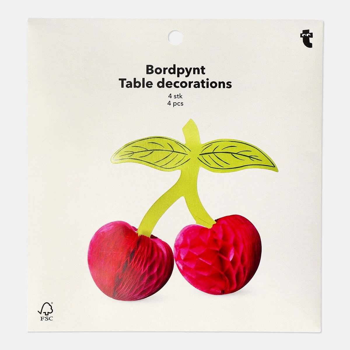 Cherry table decorations - 4 pcs