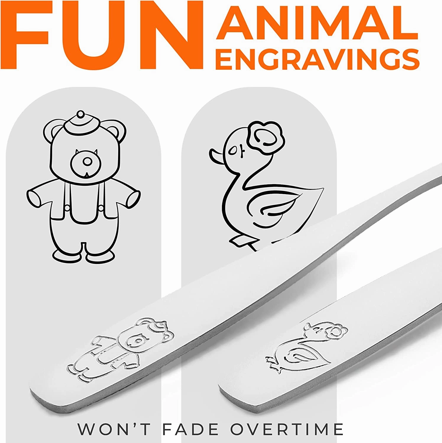 Child and Toddler Silverware Set for Self Feeding (3 Spoons & 3 Forks)