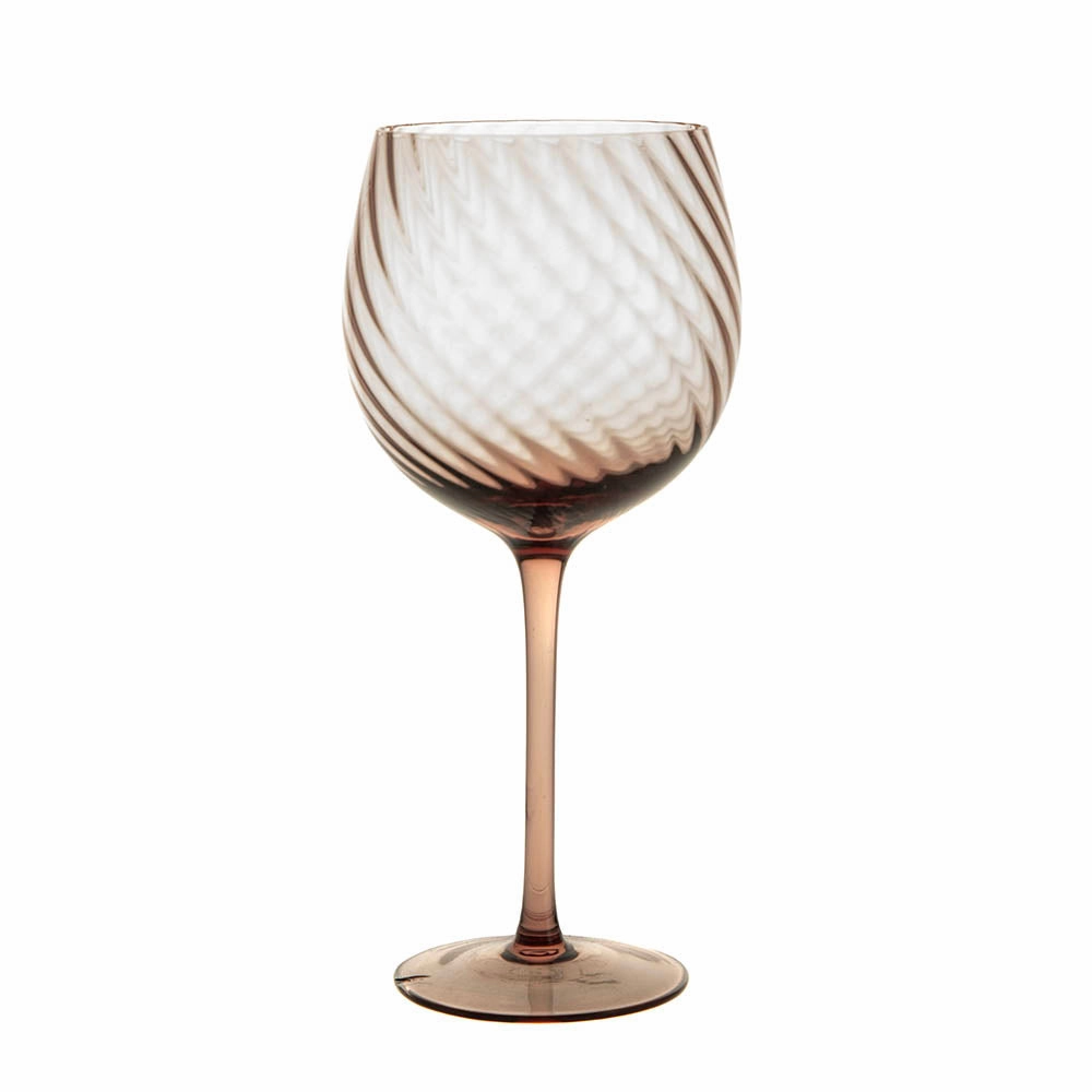 Chocolate Ribbed Swirl Wine Glass Glassware clearance picks