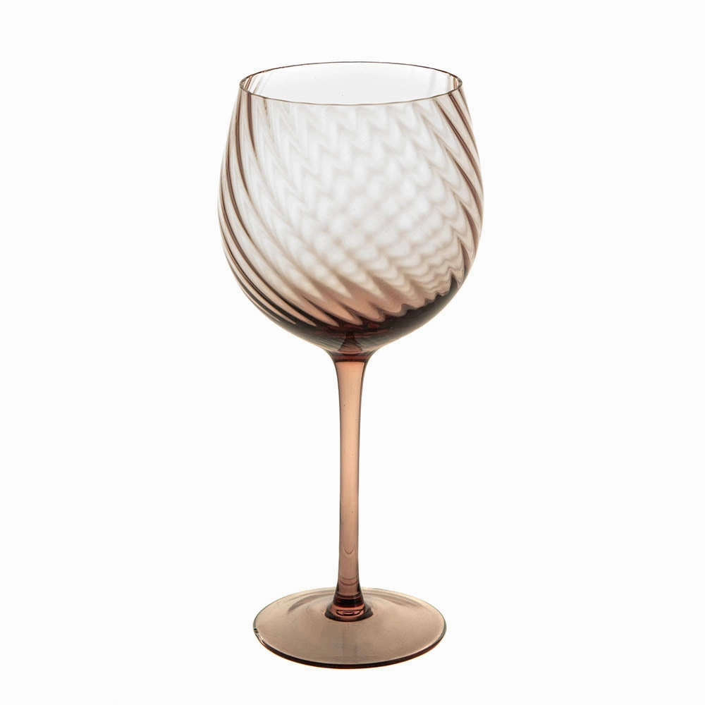 Chocolate Ribbed Swirl Wine Glass Drinkware Bar Essentials