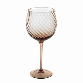 Chocolate Ribbed Swirl Wine Glass Drinkware Bar Essentials