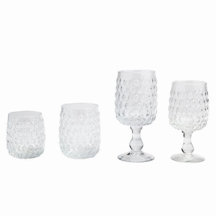 Claire Clear Hand Blown Water Goblets Set/6