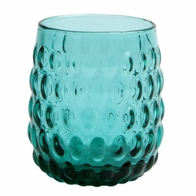 Claire Teal Hand Blown Juice Glasses Set/6 Drinkware best price