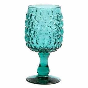 Claire Teal Hand Blown Water Goblets Set/6 Drinkware best price