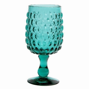 Claire Teal Hand Blown Wine Glasses Set/6 Drinkware best price