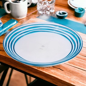 Clear and Blue Four Piece Swirl Acrylic Service For Four Dinner Plate Set Cooking Tools & Accessories outlet tools