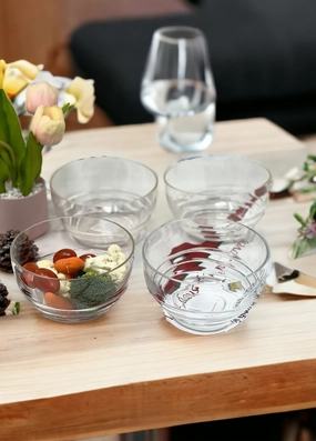 Clear Four Piece Round Swirl Acrylic Service For Four Bowl Set Cooking Tools & Accessories outlet tools