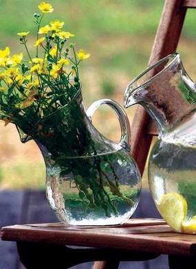 Clear Tilted Pitcher with Hammered Finish Drinkware best price