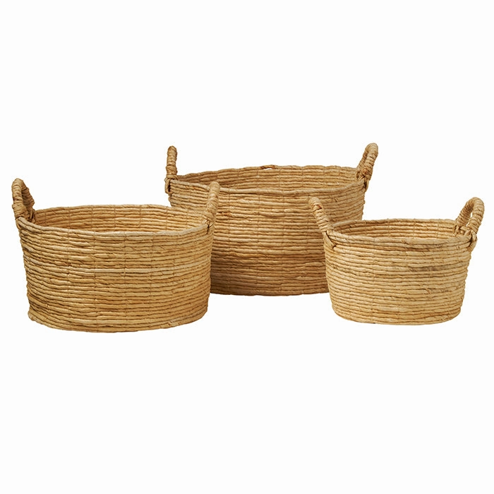 Clio Natural Abaca Baskets Set/3 Decorative Baskets clearance deals