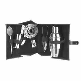Cocktail Set 6 Piece Leatherette Barware sale online