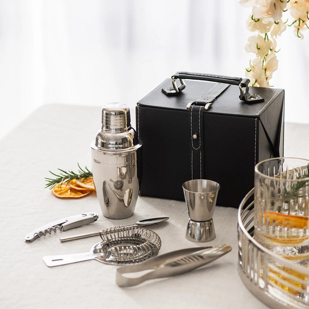 Cocktail Set 6 Piece Leatherette