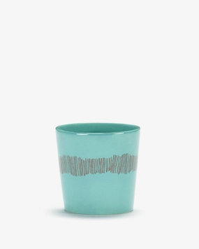 Coffee cup 8.45 OZ azure - red stripes Feast Buy Dinnerware online shop