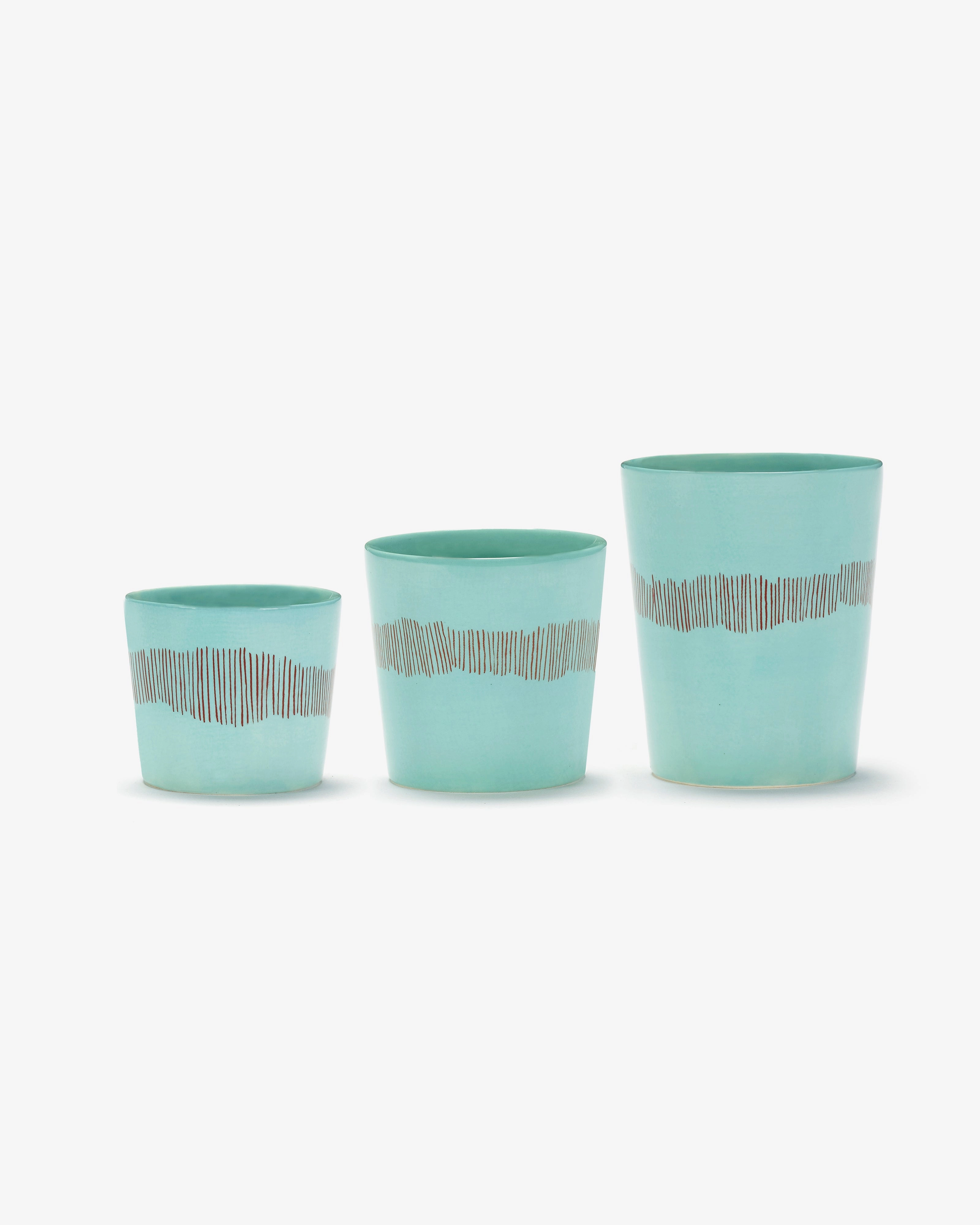 Coffee cup 8.45 OZ azure - red stripes Feast