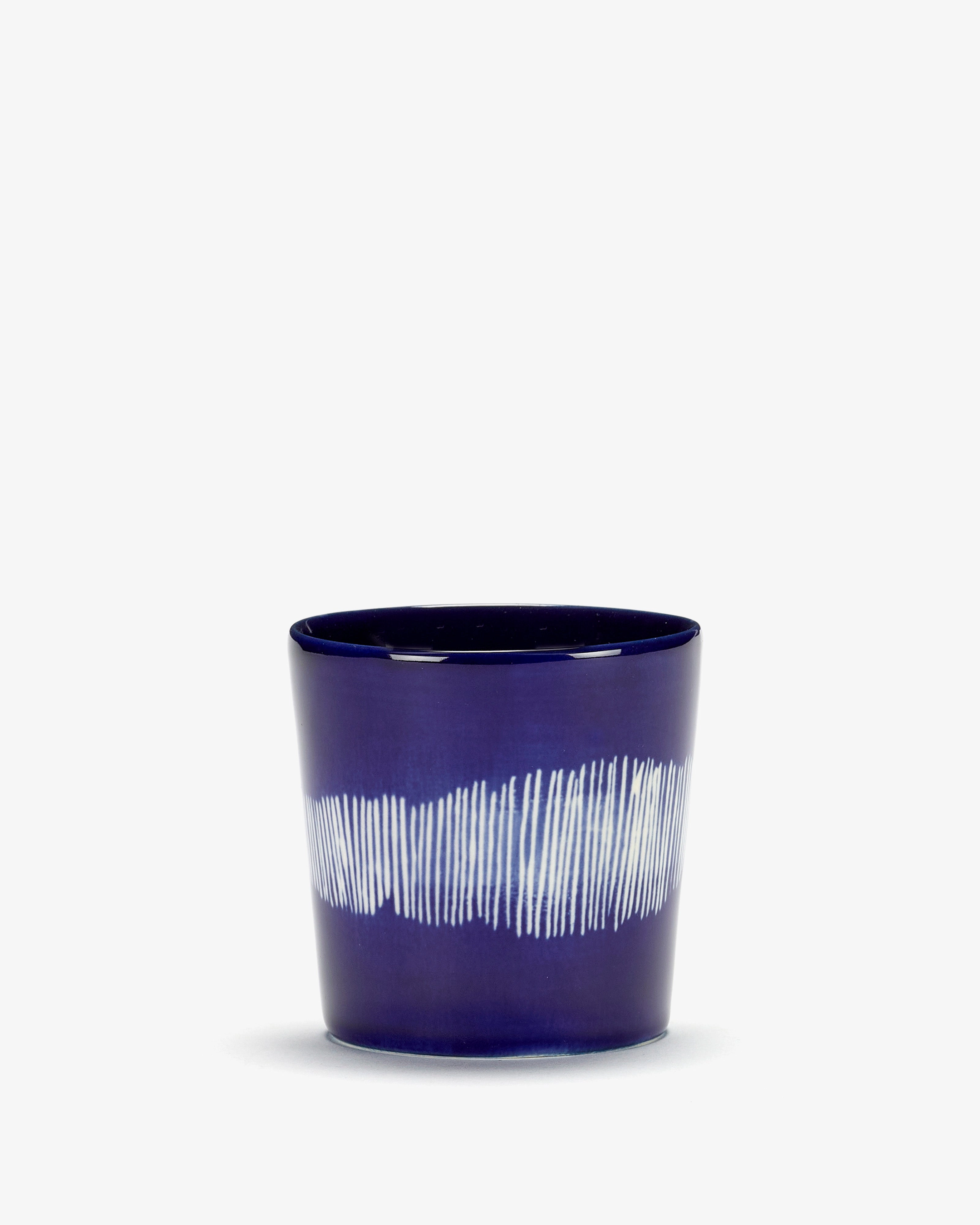 Coffee cup 8.45 OZ dark blue - white stripes Feast Buy Dinnerware online shop