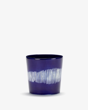 Coffee cup 8.45 OZ dark blue - white stripes Feast Buy Dinnerware online shop
