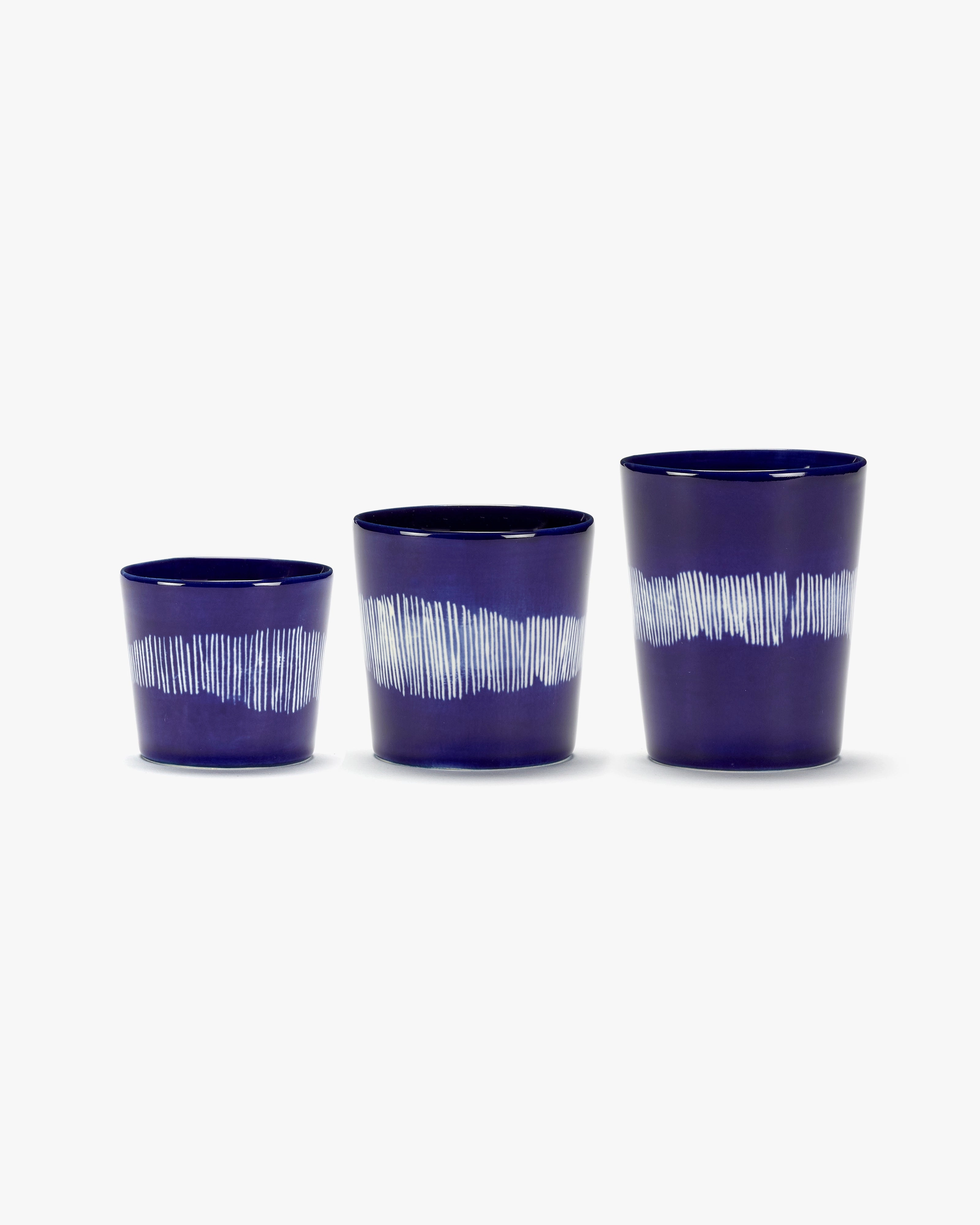 Coffee cup 8.45 OZ dark blue - white stripes Feast