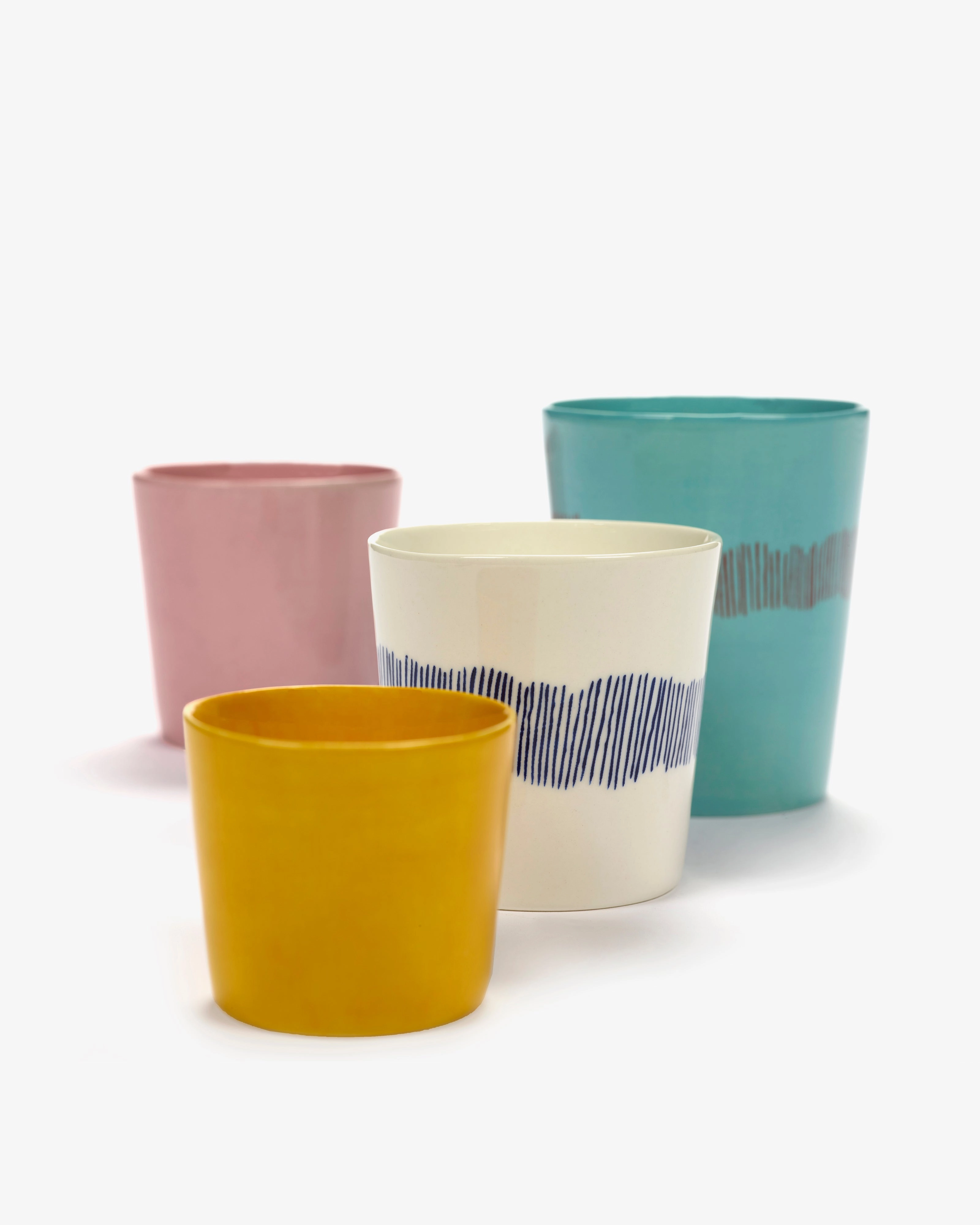 Coffee cup 8.45 OZ white - blue stripes Feast