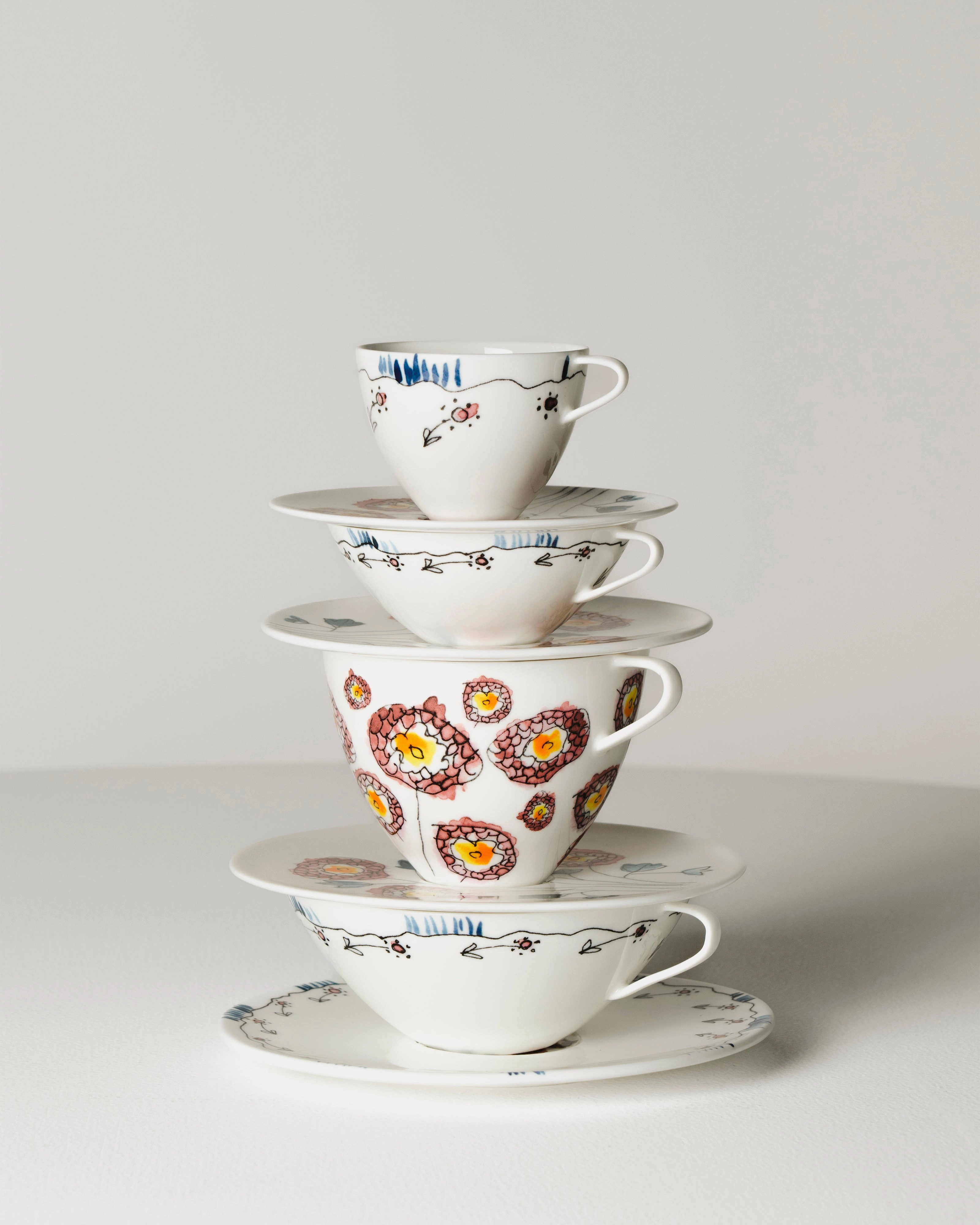 Coffee cup low Anemone milk Midnight Flowers